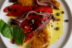 Image for Roasted Peppers With Capers, Olives and Anchovy