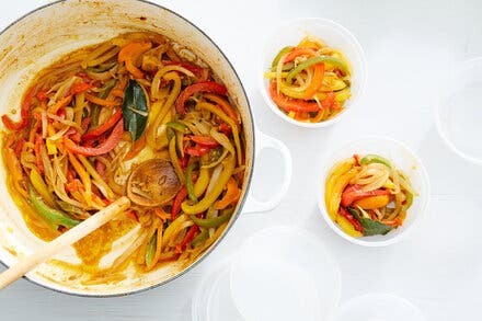 Braised Peppers and Onions
