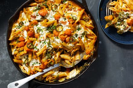 Spicy Butternut Squash Pasta With Spinach