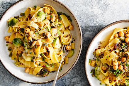 Image for Caramelized Brussels Sprouts Pasta With Toasted Chickpeas