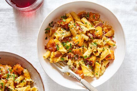 Butternut Squash Pasta With Bacon and Parmesan