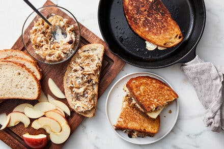 Caramelized Onion, Apple and Goat Cheese Melts