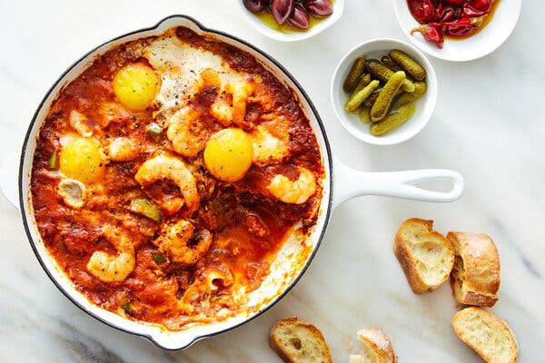 Tunisian Shakshuka With Shrimp