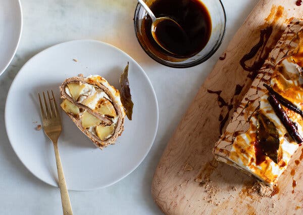 Brown Sugar Roulade With Burnt Honey Apples