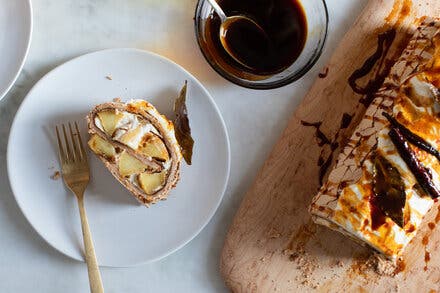 Brown Sugar Roulade With Burnt Honey Apples