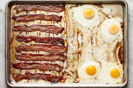 Crispy Oven Bacon and Eggs