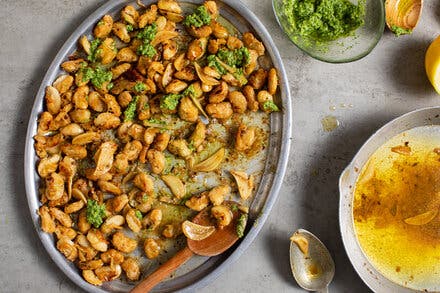 Brown-Butter Butter Beans With Lemon and Pesto