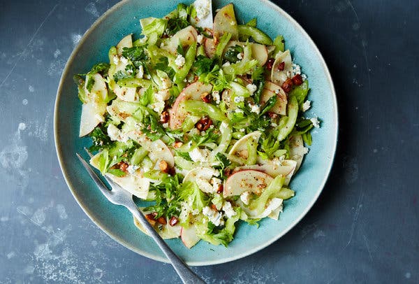 Celery Salad With Apples and Blue Cheese