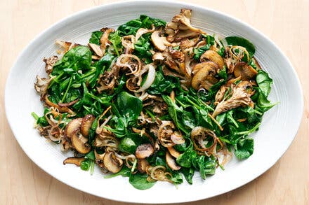 Sheet-Pan Roasted Mushrooms and Spinach