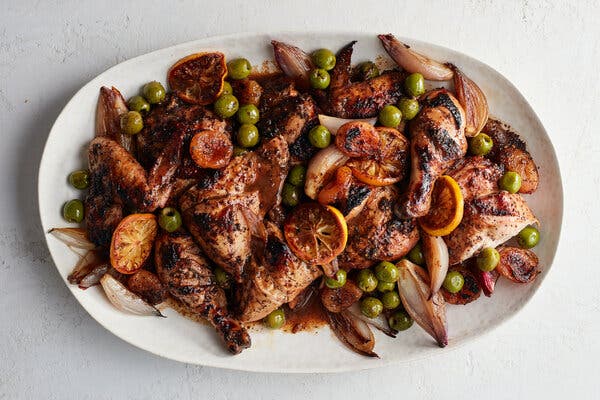 Roast Chicken With Apricots and Olives