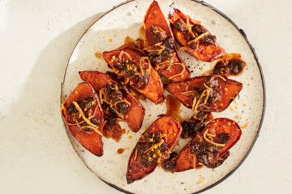 Sweet Potatoes With Tsimmes Glaze