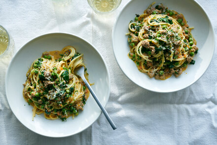 Image for Spring Pasta Bolognese With Lamb and Peas