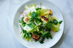 Image for Escarole Salad With Smoky Halloumi Croutons