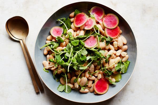 White Beans With Radishes, Miso and Greens