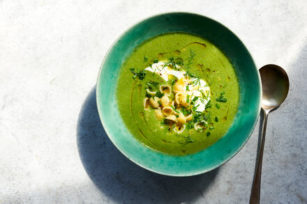 Image for Lemony Pea and Spinach Soup