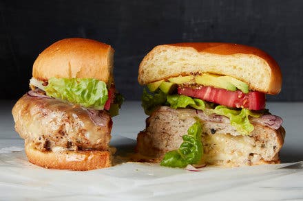 Cheddar-Stuffed Turkey Burger With Avocado