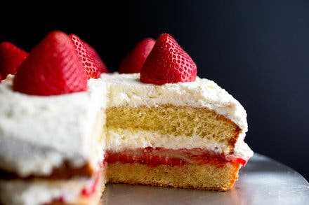 Strawberry Shortcake With Lemon-Pepper Syrup