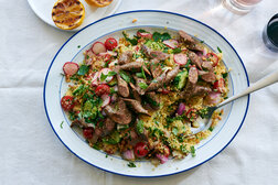 Image for Grilled Merguez and Onions With Mint-Lemon Couscous