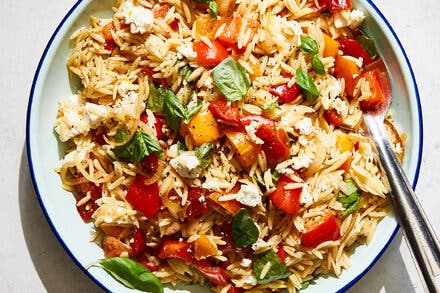 Orzo Salad With Peppers and Feta