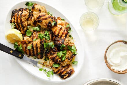 Grilled Za’atar Chicken With Garlic Yogurt and Cilantro