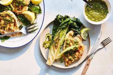 Grilled Chicken With Charred-Scallion Chimichurri