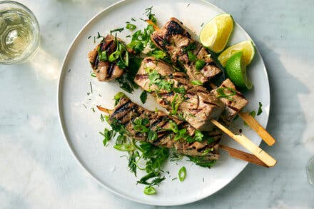 Fish Skewers With Herbs and Lime