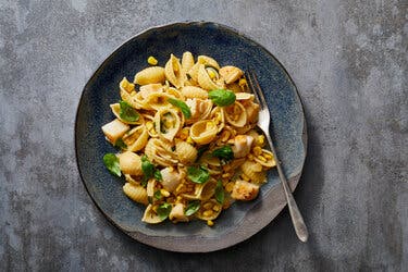 Sweet Corn and Scallop Pasta