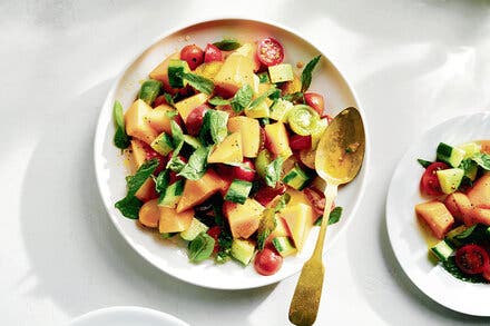 Melon, Cucumber and Cherry Tomato Salad