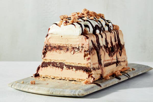 Coffee-Praline Crunch Ice Cream Cake