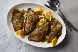 Image for Porgy Fillets With Pickled Jalapeño-Herb Sauce