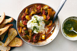 Image for Taktouka With Burrata and Lime-Parsley Oil