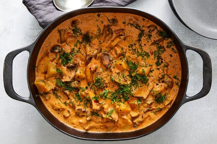 Mushroom and Potato Paprikash 