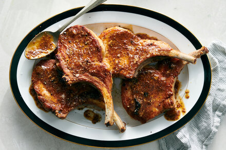 Image for Pork Chops With Jammy-Mustard Glaze