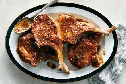 Pork Chops With Jammy-Mustard Glaze
