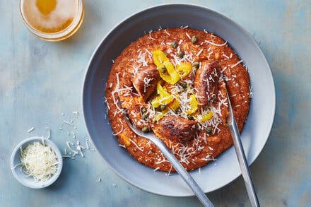 Creamy Slow-Cooker Polenta With Sausages