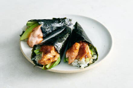 Soy-Glazed Salmon Hand Rolls