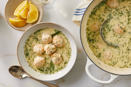 Image for Youvarlakia Avgolemono (Lemony Greek Meatball Soup)