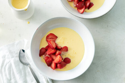 Image for Strawberries in Rose Crème Anglaise