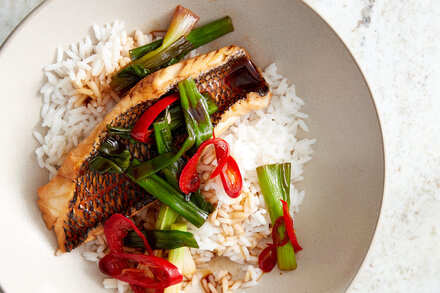 Image for Striped Bass Poached In Spicy Soy Sauce