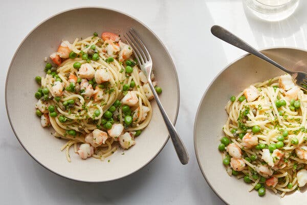 Shrimp Piccata Spaghetti