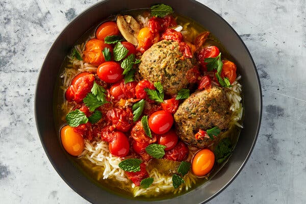 Slow-Cooker Kofte in Tomato-Lime Broth