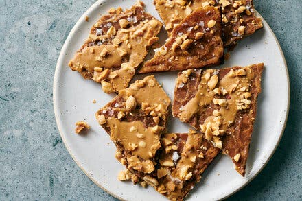 Salted Peanut and Caramel Matzo Brittle