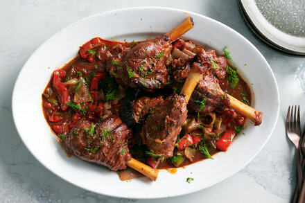 Image for Braised Lamb Shanks With Peppers