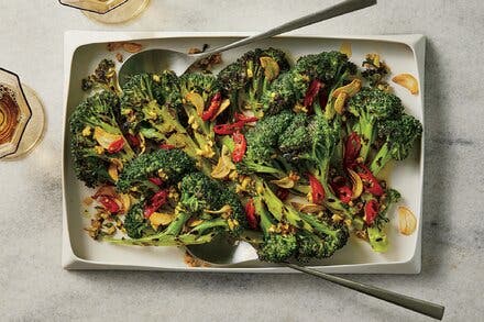 Grilled Broccoli and Lemon With Chile and Garlic