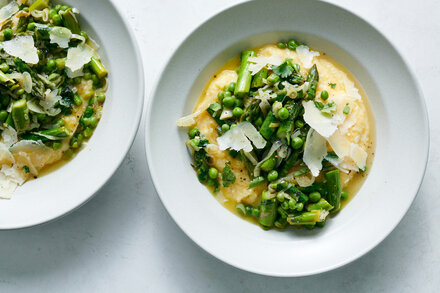 Image for Polenta With Asparagus, Peas and Mint