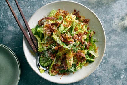Fried Shallot Caesar Salad