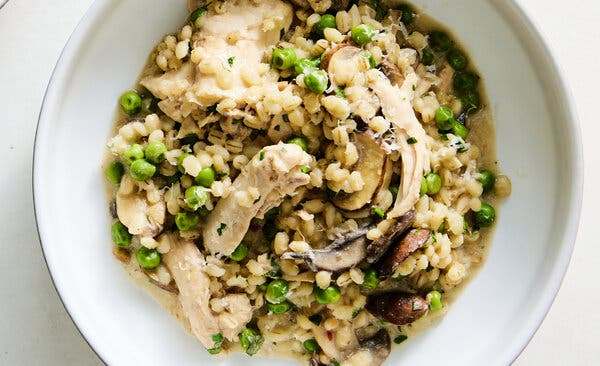 Slow-Cooker Dijon Chicken With Barley and Mushrooms