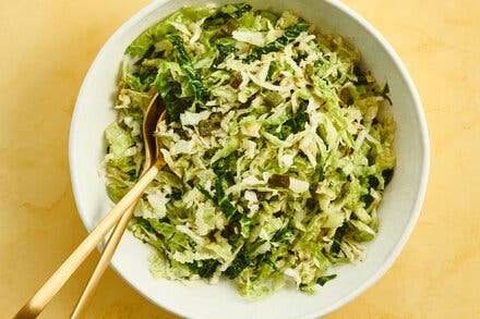 Very Green Coleslaw With Grilled Poblanos