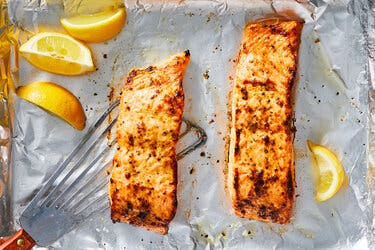 Broiled Salmon With Mustard and Lemon