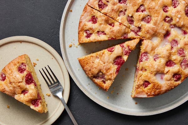 Lemon Raspberry Cornmeal Cake